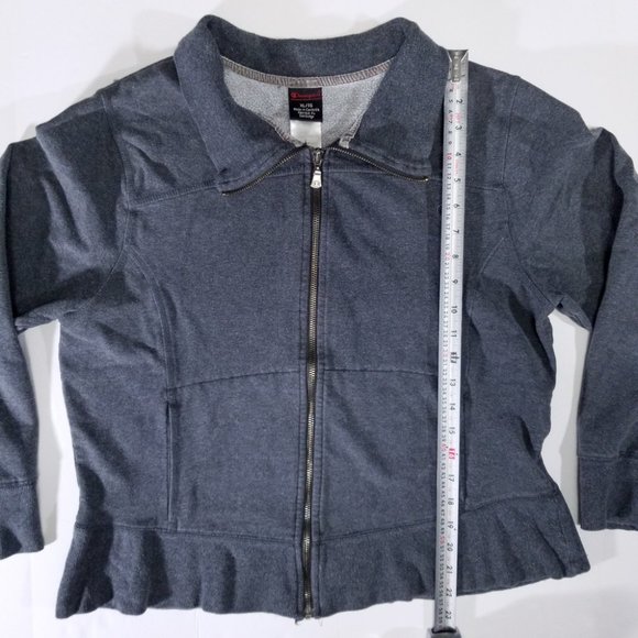 Champion Grey Zip-up Sweatshirt w/ Pockets - Picture 12 of 12